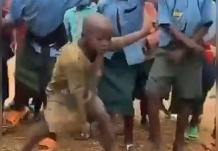 African kid dancing video meme template