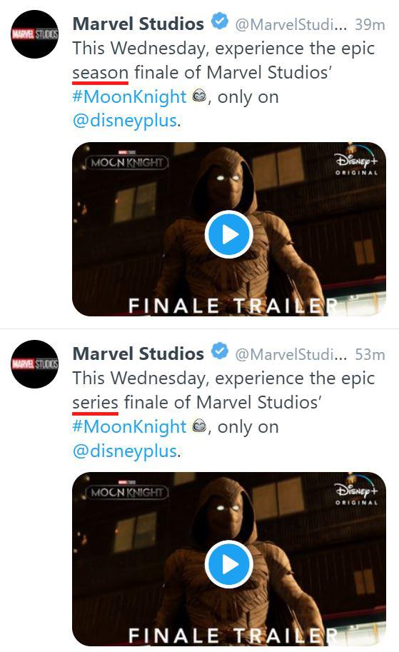 Marvel Studio's tweet about Moon Knight 