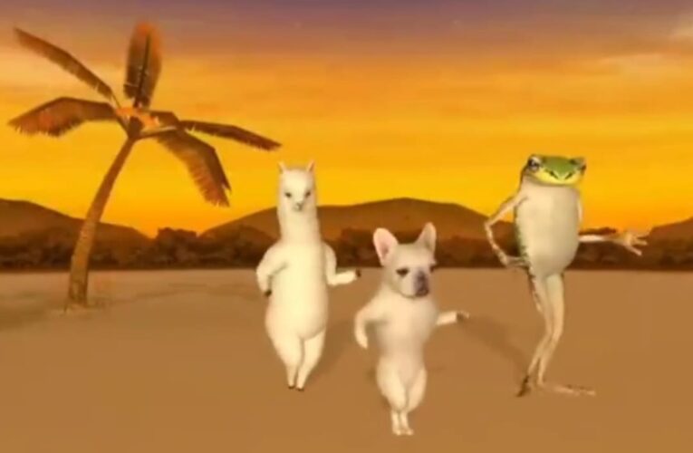 Cartoon Dog and Frog Dancing – Animated Meme Video